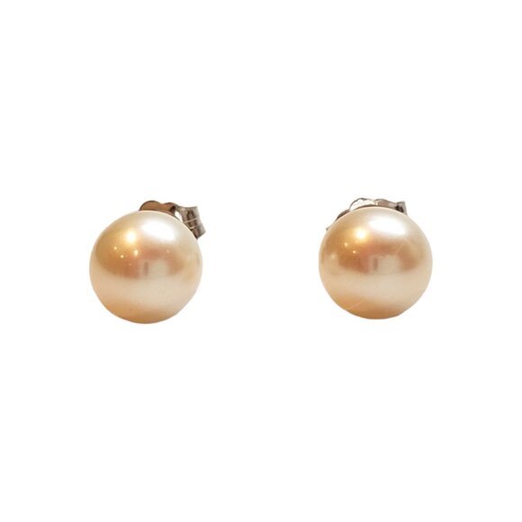 14K White Gold Pearl Stud Earrings #17741